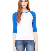 Ladies’ 5.8 oz., 1x1 Baby Rib 3/4-Sleeve Contrast Raglan T-Shirt