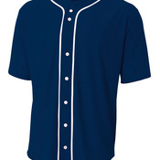 Short Sleeve Full Button Baseball Top