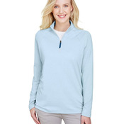 Women's CrownLux Performance® Clubhouse Micro-Stripe Quarter-Zip Pullover
