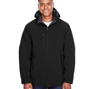 Men's Glacier Insulated Three-Layer Fleece Soft Shell Hood Jacket with Detachable Hood