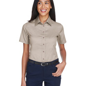 Women's Easy Blend™ Short Sleeve Twill Dress Shirt with Stain-Release