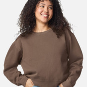 Women's Garment-Dyed Mid-Length Crewneck Sweatshirt