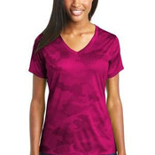 Ladies CamoHex V Neck T-Shirt