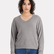 Women's Vintage Jersey Slouchy V-Neck Pullover